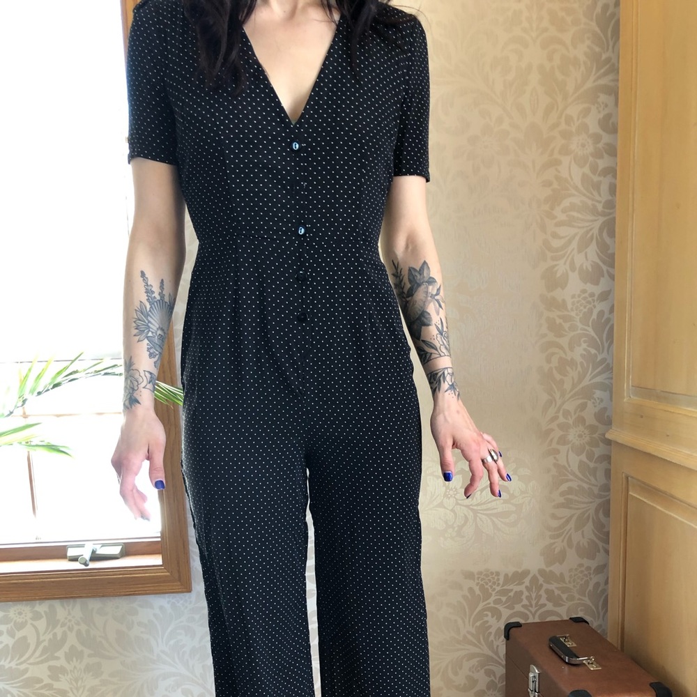 Black polka dot jumpsuit